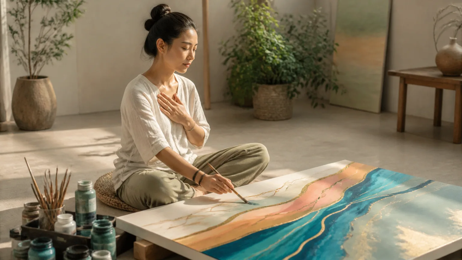 Yoga Painting: A Mindful Art Practice for Calm and Creativity